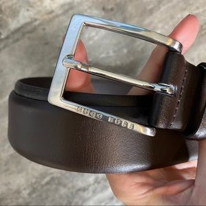 Hugo Boss Brown Cow Skin Leather Belt